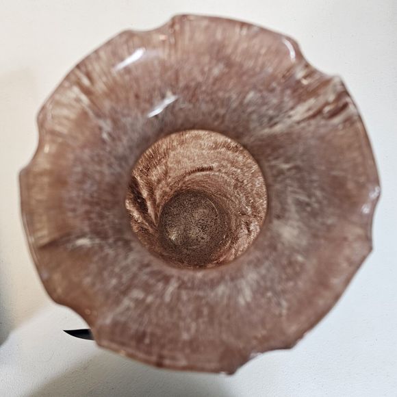 Murano Glass Flower Vase Deep Pink Swirl Gloss Italy Traditional Cristalvi 8x14" - Picture 8 of 16